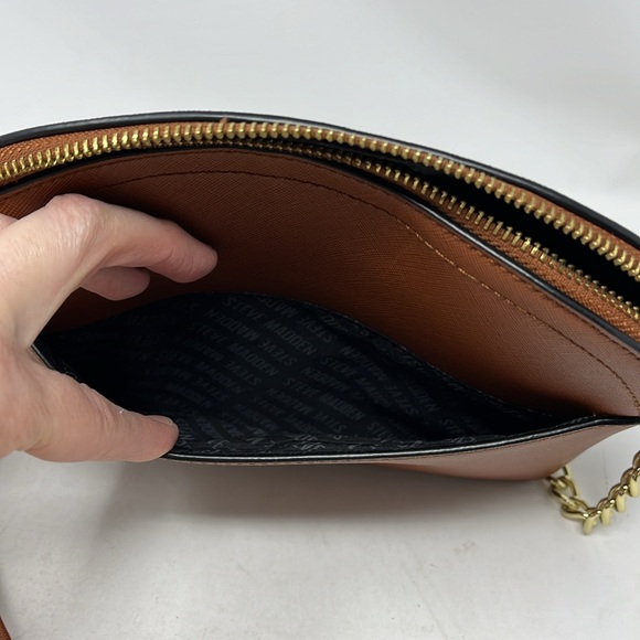 STEVE MADDEN CROSSBODY BUNDLE CAMEL COLOR HARD SHELL WITH BONUS POUCH BAG - Picture 8 of 16